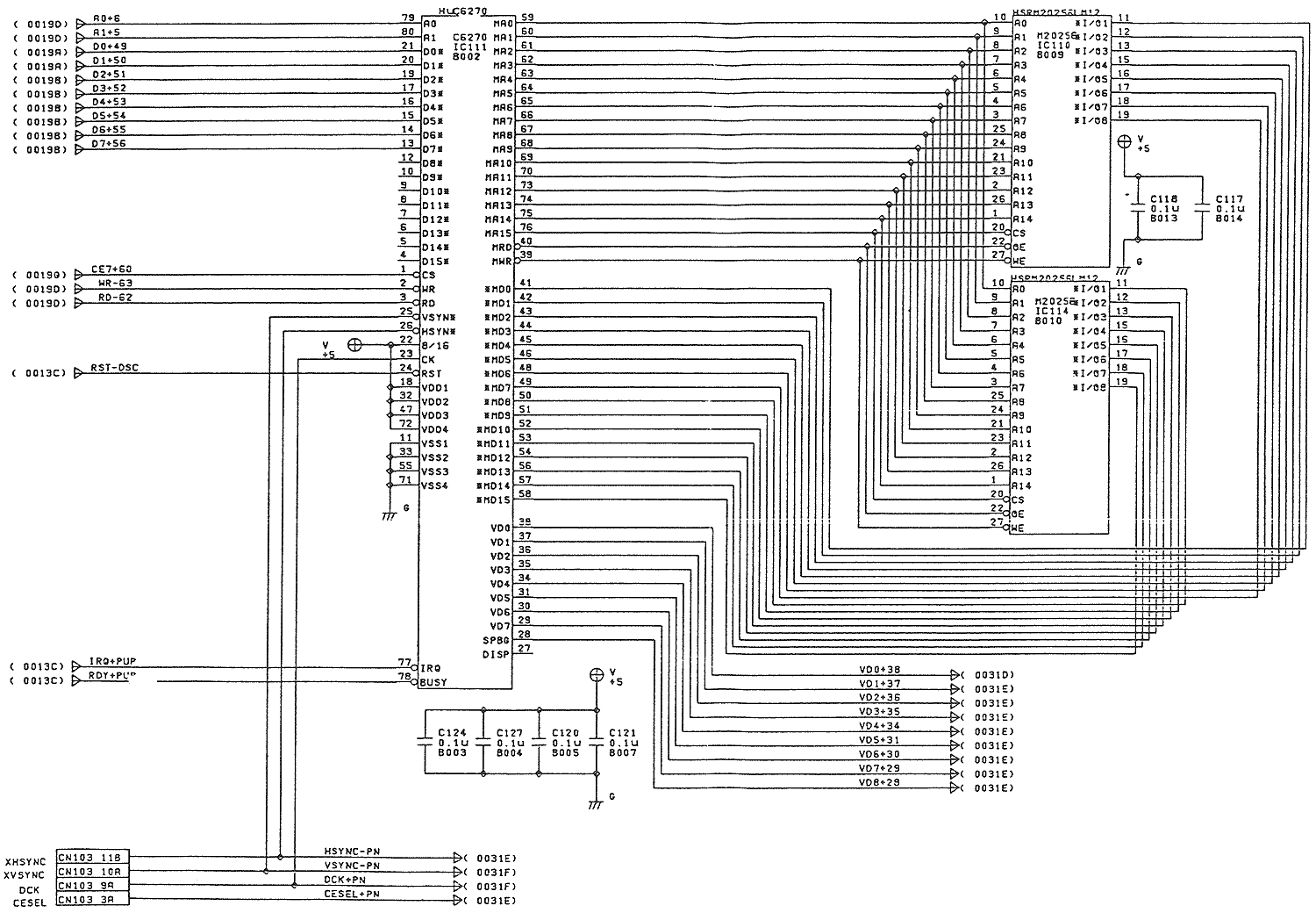TurboGrafx-16 Schematic 2 - Hu6270 Circuit