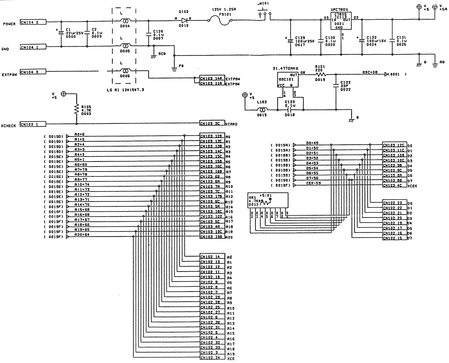 TurboGrafx-16 Schematic 4 - Power Input