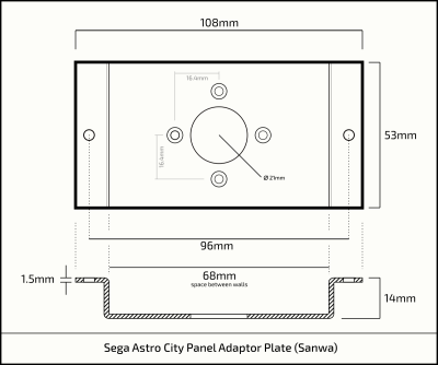 Sega Joystick Adaptor Plate (Sanwa)